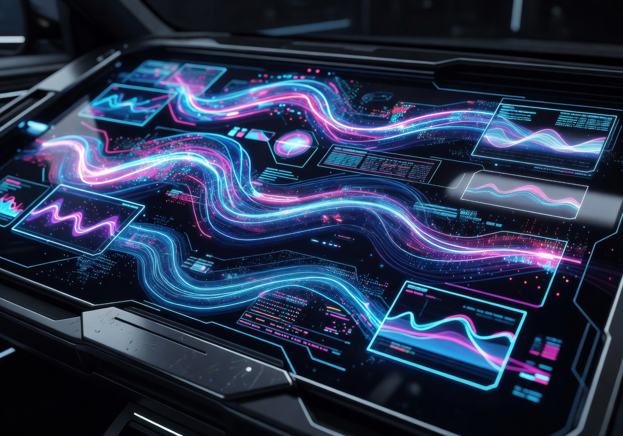 Glowing cyber dashboard UI background