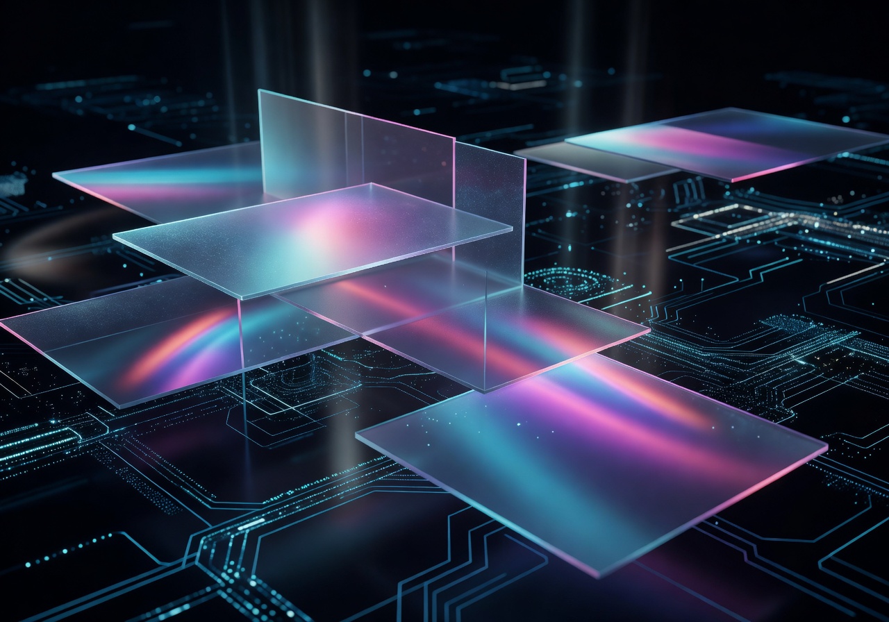 Immersive Glassmorphism UI cyber background